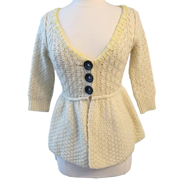 Free People Sweaters - FREE PEOPLE Cable Knit Peplum Cardigan Sweater XS